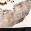 Esstisch MILANO 160cm weiß Pandora Keramik schwarzes Metallgestell