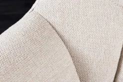 Esszimmer Sitzbank PAPILLON 165cm champagner beige mit Lehnen schwarzes Metallgestell