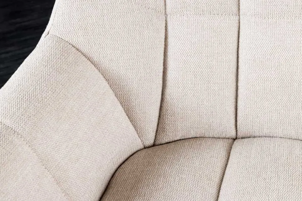 Esszimmer Sitzbank PAPILLON 165cm champagner beige mit Lehnen schwarzes Metallgestell
