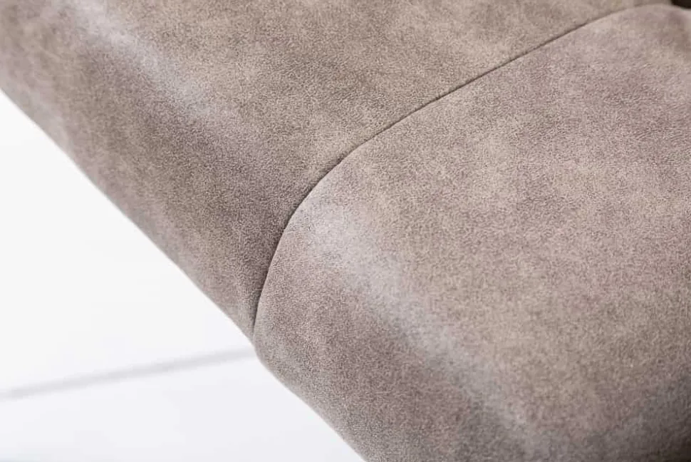 Exklusiver Design Stuhl LOFT Microfaser vintage taupe mit Armlehne