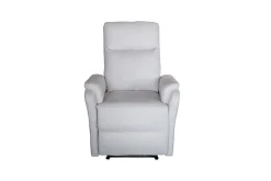 Exklusiver 1er Kinosessel HOLLYWOOD beige Strukturstoff elektrische Liegeposition