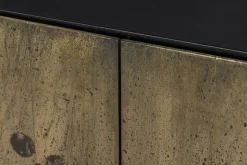 Exklusives Sideboard OXID 180cm schwarz gold massives Mangoholz Metall Soft Close