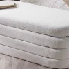 Extravagante Polsterbank VOGUE 115cm creme weiß Bouclé Sitzbank mit Stauraum