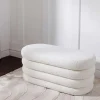 Extravagante Polsterbank VOGUE 85cm weiß Bouclé Sitzbank mit Stauraum