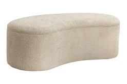 Extravagante Polsterbank ELEMENTAL 120cm champagner beige Feinstrick Bouclé mit Stauraum