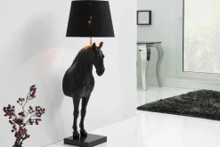 Extravagante Stehlampe BLACK BEAUTY 130cm schwarz Pferdefigur