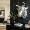 Extravagante Stierkopf Wanddekoration TORERO 65cm silber Deko Schädel