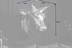Extravagante Stierkopf Wanddekoration TORERO 65cm silber Deko Schädel