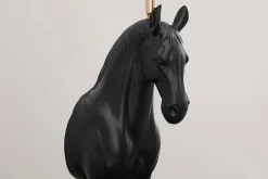 Extravagante Tischlampe BLACK BEAUTY 75cm schwarz gold Pferde-Skulptur