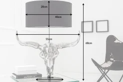 Extravagante Tischlampe EL TORO 68cm schwarz Stierkopf Tischleuchte