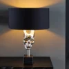 Extravagante Tischlampe SKULL 56cm schwarz silber Metall Totenkopf Skulptur Leuchte