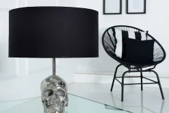 Extravagante Tischlampe SKULL 44cm schwarz Totenkopf Tischleuchte
