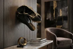 Extravagante Wanddekoration T-REX 40cm schwarz handmade Dinosaurier-Kopf
