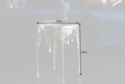 Extravaganter Beistelltisch LIQUID LINE 50cm silber Tropfen-Design Metall Aluminium rund