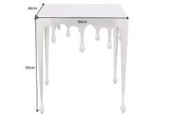 Extravaganter Couchtisch LIQUID LINE L 46cm silber Tropfen-Design