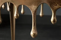 Extravaganter Couchtisch LIQUID LINE L 46cm gold Tropfen-Design