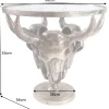 Extravaganter Couchtisch MATADOR 56cm bronze Stierkopf mit Glasplatte