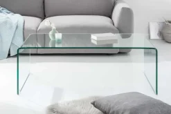 Extravaganter Glas Couchtisch FANTOME 110cm transparent