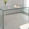 Extravaganter Glas Schreibtisch FANTOME 120cm transparent Esstisch Ganzglastisch