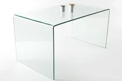 Extravaganter Glas Schreibtisch FANTOME 120cm transparent Esstisch Ganzglastisch