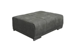Extravaganter Hocker ELEGANCIA 110cm grau mit Ziersteppung