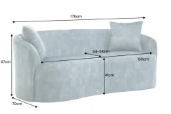 Extravagantes Sofa ELEMENTAL 180cm petrol Samt 2-Sitzer Couch mit Federkern