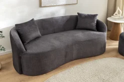 Extravagantes Sofa ELEMENTAL 180cm graphit grau Samt 2-Sitzer Couch organische Form