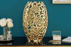 Filigrane Design Vase ABSTRACT LEAF gold 40cm Handarbeit