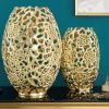 Filigrane Design Vase ABSTRACT LEAF gold 50cm Handarbeit