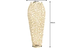 Filigrane Design Vase ABSTRACT LEAF gold 65cm Handarbeit