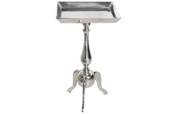 Filigraner Beistelltisch TRAYFUL 55cm silber Aluminium Tablett-Tisch