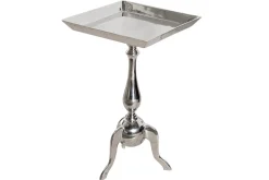 Filigraner Beistelltisch TRAYFUL 55cm silber Aluminium Tablett-Tisch