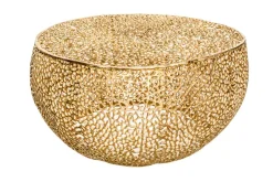 Filigraner Couchtisch LEAF 80cm gold Metall handmade Blatt-Design