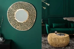 Filigraner Couchtisch LEAF 80cm gold Metall handmade Blatt-Design