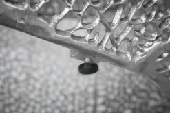 Filigraner Design Couchtisch ABSTRACT LEAF 130cm silber Handarbeit