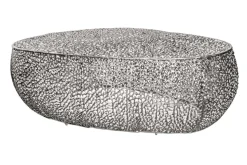 Filigraner Design Couchtisch ABSTRACT LEAF 130cm silber Handarbeit