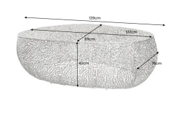 Filigraner Design Couchtisch ABSTRACT LEAF 130cm silber Handarbeit