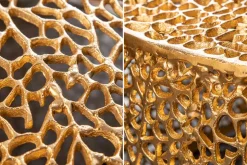 Filigraner Design Couchtisch ABSTRACT LEAF 130cm gold Handarbeit