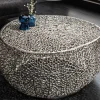 Filigraner Design Couchtisch ABSTRACT LEAF 80cm silber Handarbeit