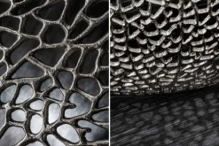 Filigraner Design Couchtisch ABSTRACT LEAF 80cm silber Handarbeit