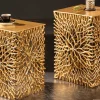 Filigranes Beistelltisch 2er Set ABSTRACT LEAF 45cm gold Handarbeit