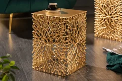 Filigranes Beistelltisch 2er Set ABSTRACT LEAF 45cm gold Handarbeit
