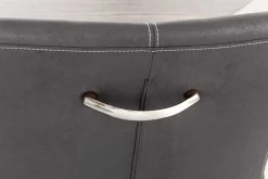 Freischwinger Stuhl SAMSON vintage grau mit Armlehne und Edelstahlrahmen