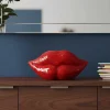 Glamouröse Deko-Figur DISCO LIP 30cm rot Glas-Mosaik-Design handmade