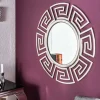 Glamouröser Design Spiegel EUPHORIA XL 85cm silber Wandspiegel Handarbeit aus Metall
