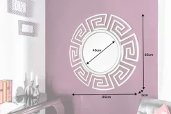 Glamouröser Design Spiegel EUPHORIA XL 85cm silber Wandspiegel Handarbeit aus Metall