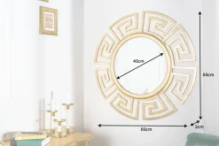 Glamouröser Design Spiegel EUPHORIA XL 85cm gold Wandspiegel Handarbeit aus Metall