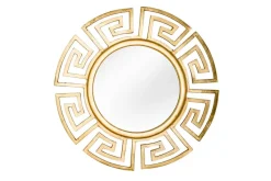 Glamouröser Design Spiegel EUPHORIA XL 85cm gold Wandspiegel Handarbeit aus Metall
