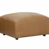 Großer Hocker BIG GEORGE 95cm cognac Echtleder Nosagfederung Taschenfederkern