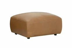 Großer Hocker BIG GEORGE 95cm cognac Echtleder Nosagfederung Taschenfederkern
